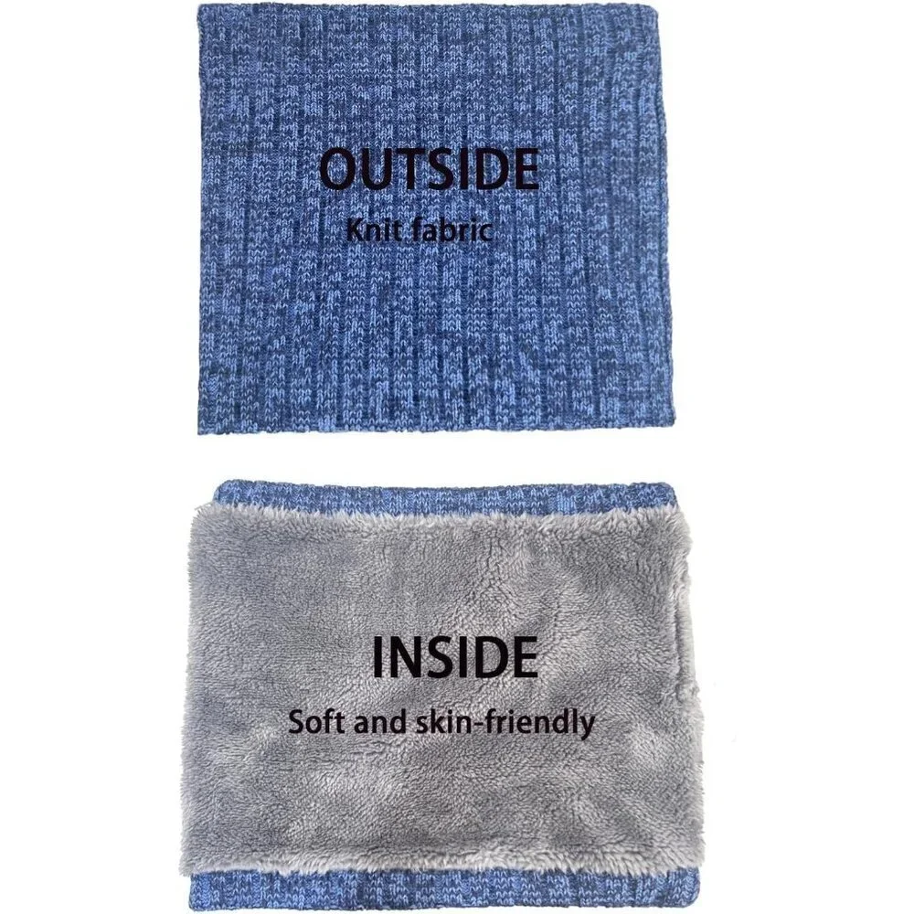 Men's Navy Winter Thermal Fleece Neck Warmer Windproof Face Cover Ski Mask